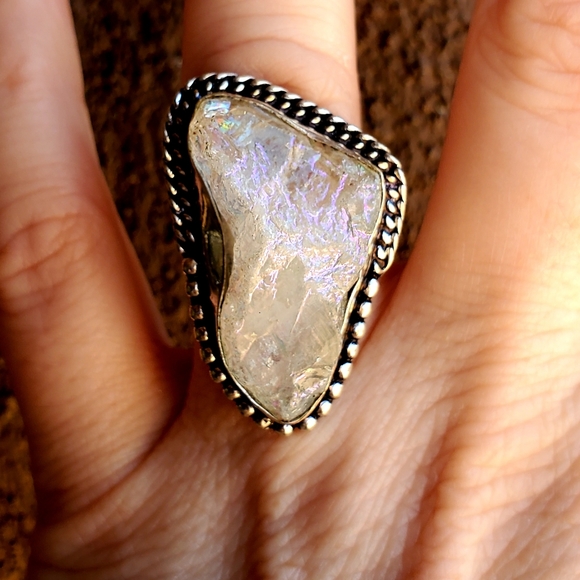 New Titanium Crystal 925 Silver Ring. - Picture 9 of 16